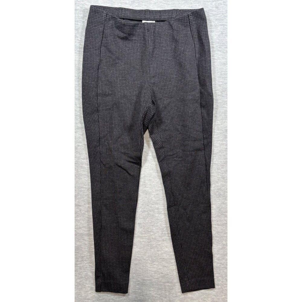 J.Jill Ponte Legging Pants Black Houndstooth‎ Womens M Stretch Slim Fit Career
